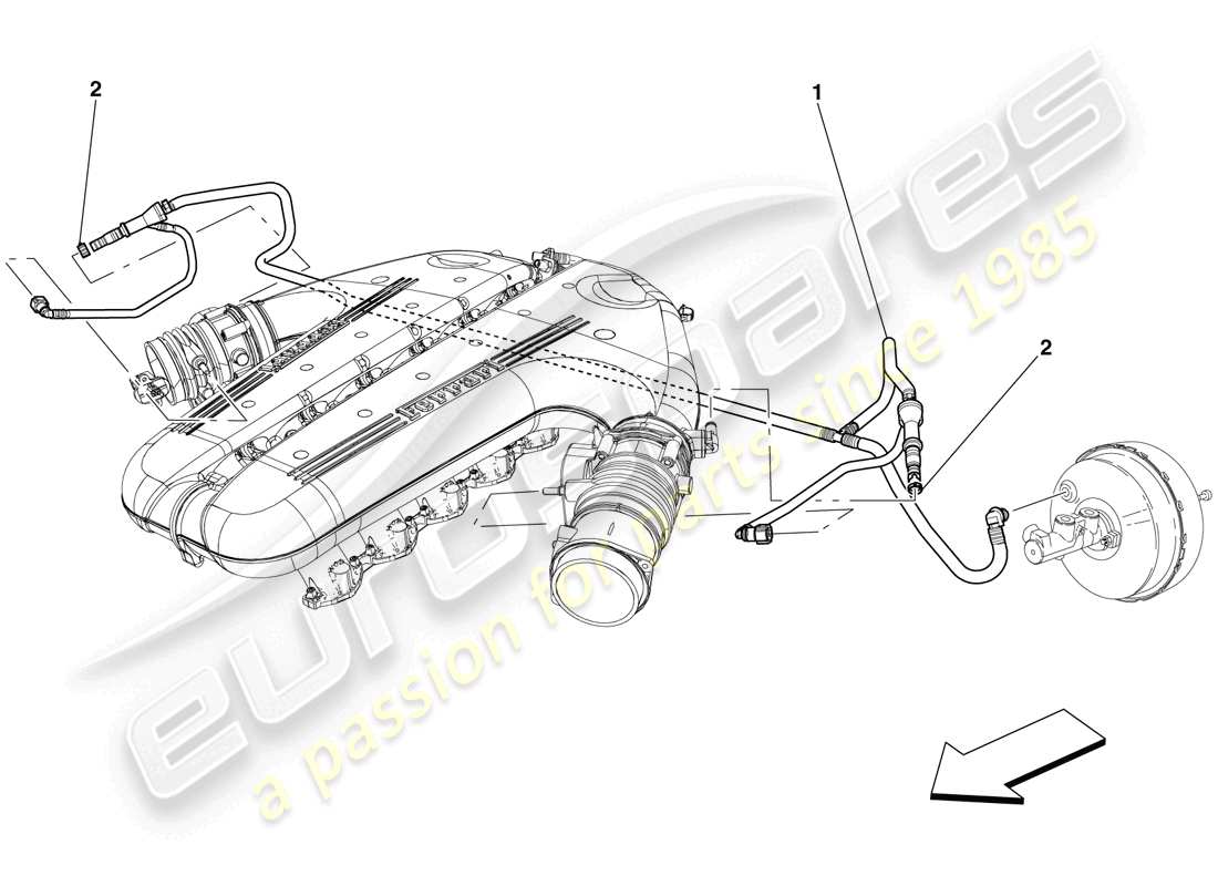 Ferrari 599 GTO (RHD) Servolenkungssystem Teildiagramm