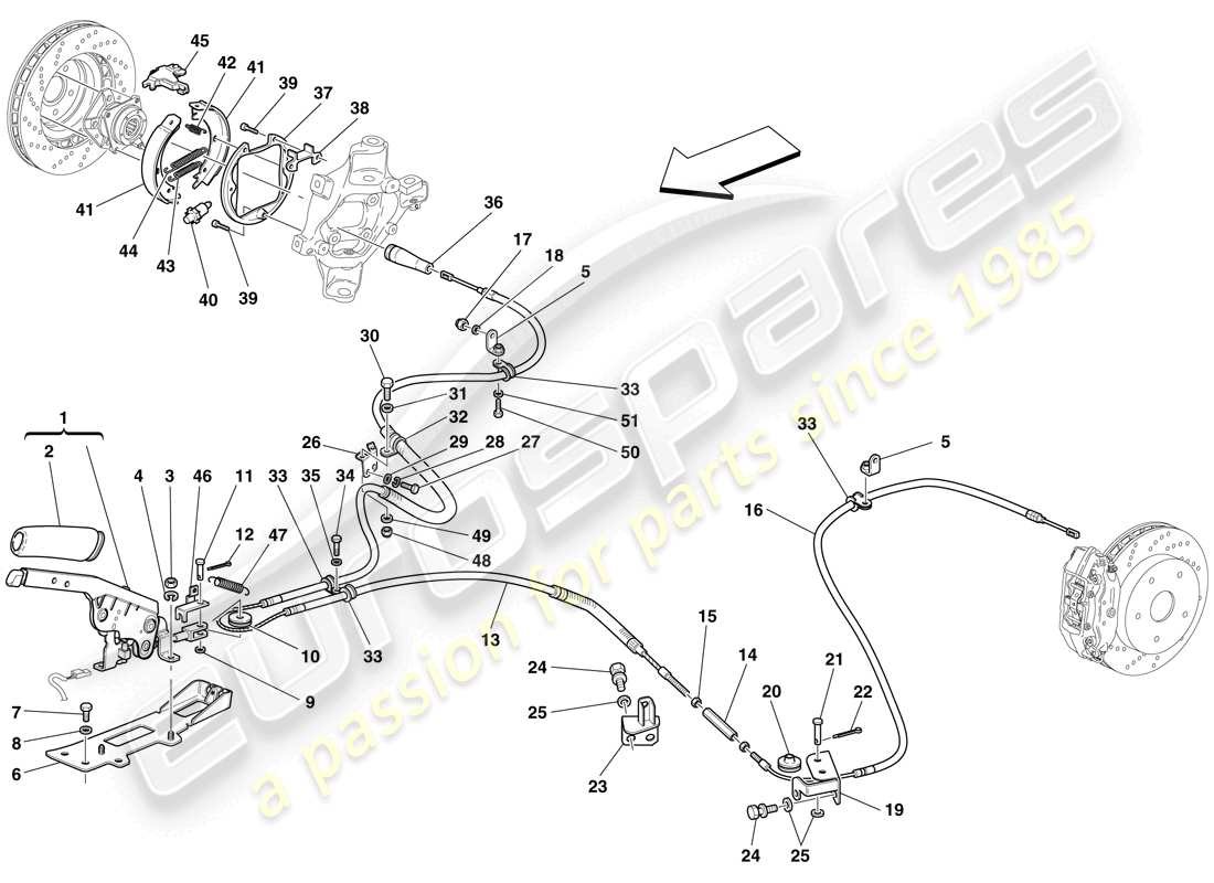 Ferrari 599 SA Aperta (USA) STEUERUNG DER FESTSTELLBREMSE Teildiagramm