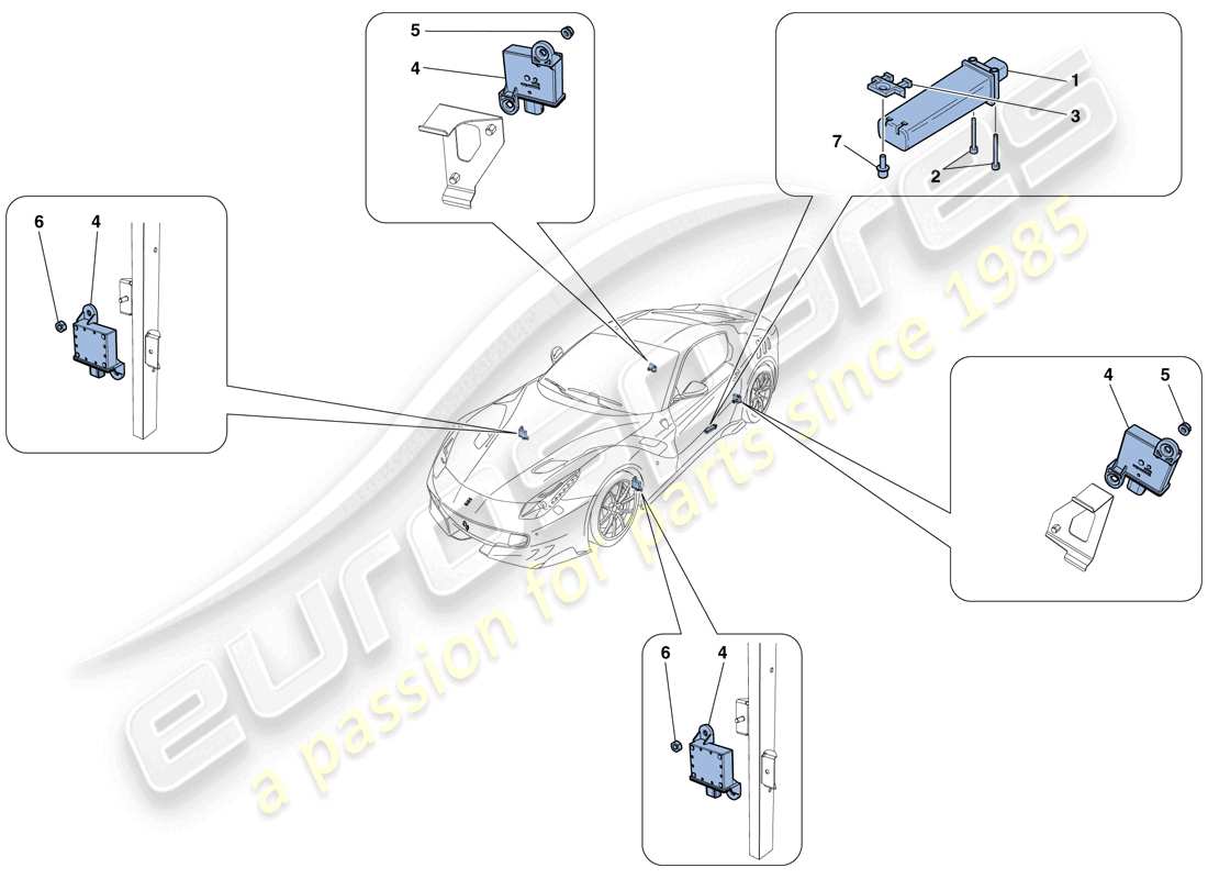 Ferrari F12 TDF (USA) Reifendruckkontrollsystem Teilediagramm