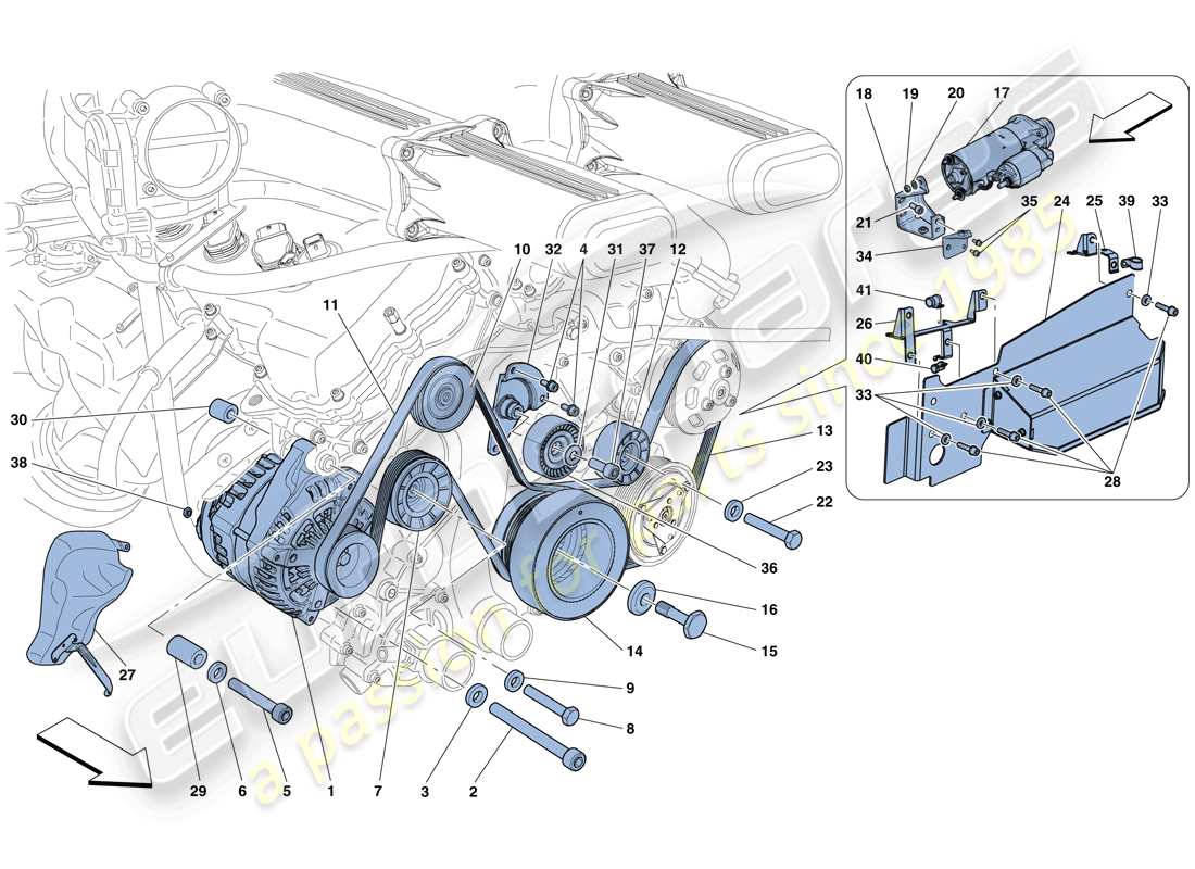 Ferrari F12 TDF (USA) LICHTMASCHINE – ANLASSERMOTOR Teilediagramm