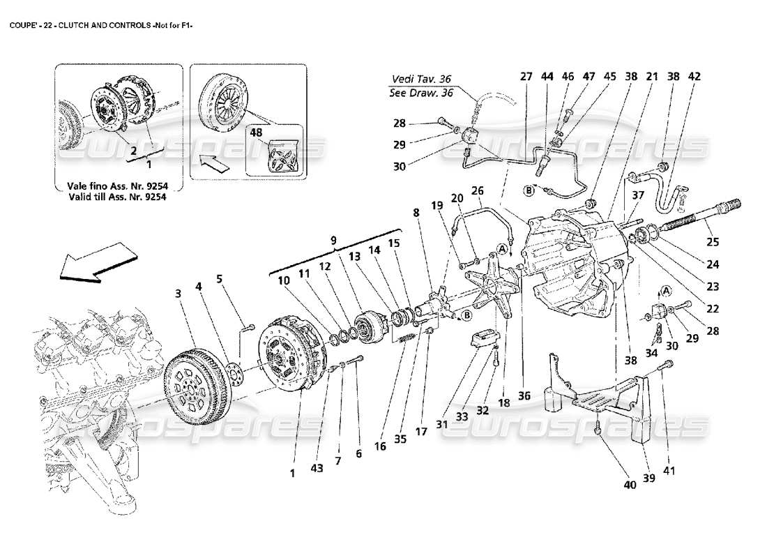 Maserati 4200 Coupé (2002) Kupplung und Bedienelemente – nicht für F1 Teilediagramm