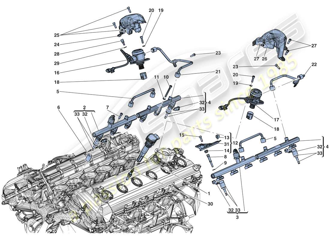 Ferrari LaFerrari Aperta (USA) EINSPRITZUNG – ZÜNDSYSTEM Teildiagramm