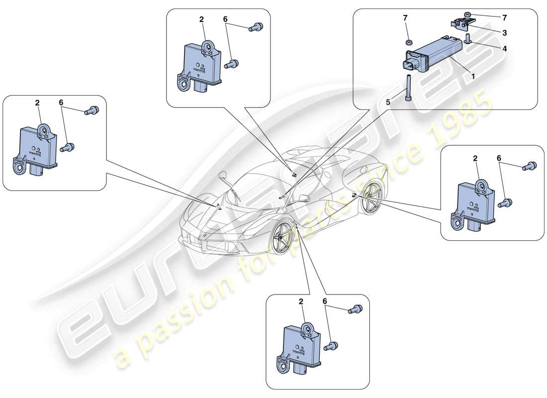 Ferrari LaFerrari Aperta (USA) Reifendruckkontrollsystem Teildiagramm