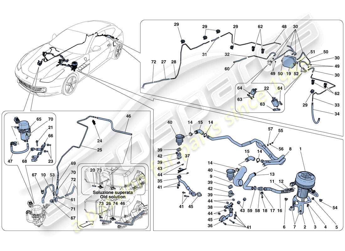 Ferrari GTC4 Lusso (USA) Sekundärluftsystem Teilediagramm