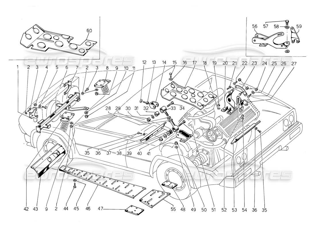 Lamborghini Jalpa 3.5 (1984) Chassis Teilediagramm