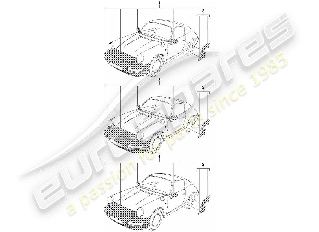 Porsche Classic accessories (1970) STEINSCHUTZFOLIE Teildiagramm