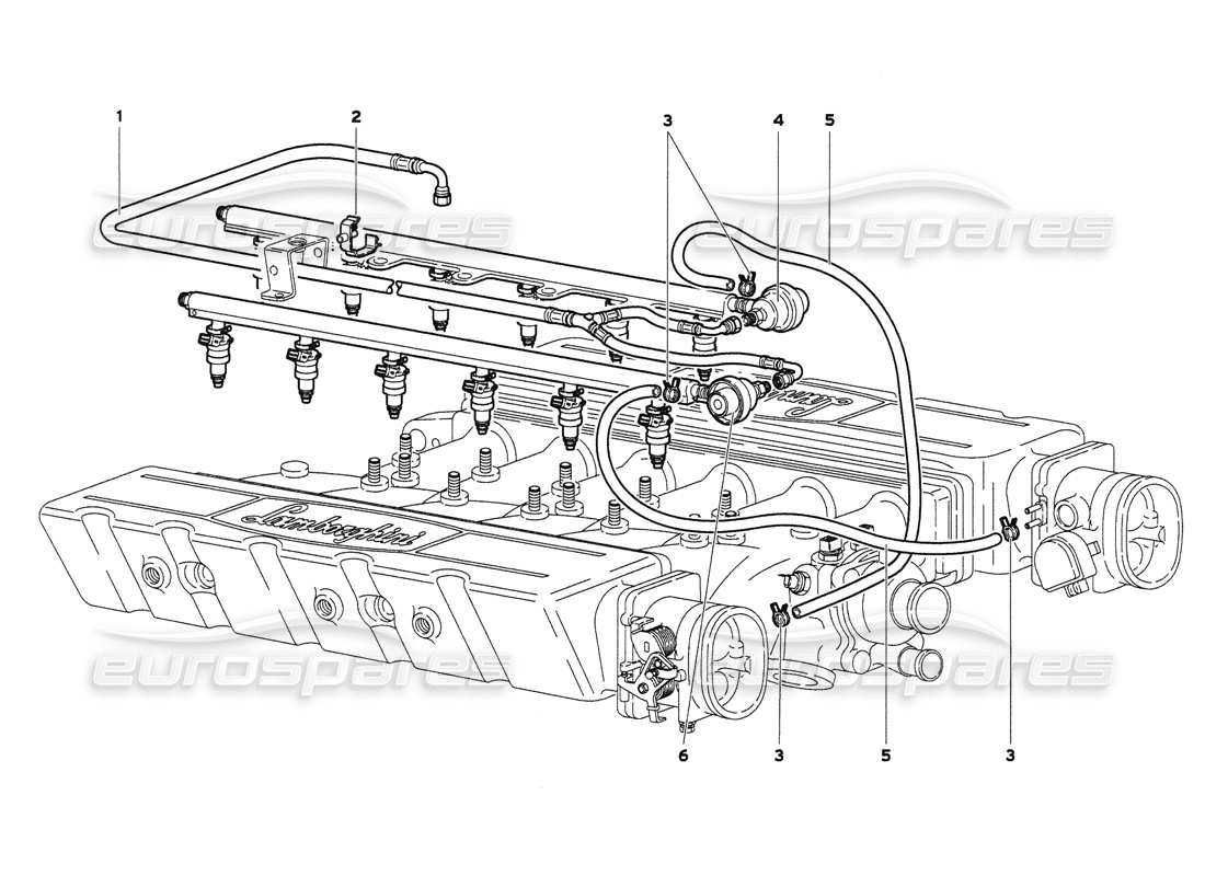 Lamborghini Diablo 6.0 (2001) Kraftstoffsystem Teilediagramm