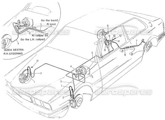 a part diagram from the Maserati 222 / 222E Biturbo parts catalogue