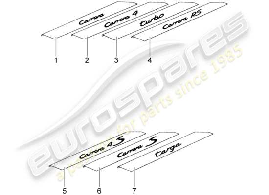a part diagram from the Porsche Classic accessories (2008) parts catalogue