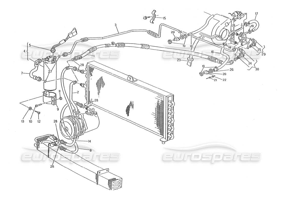 Maserati Karif 2.8 Klimaanlage, RH-Lenkung (Pro-Modif.), Teildiagramm
