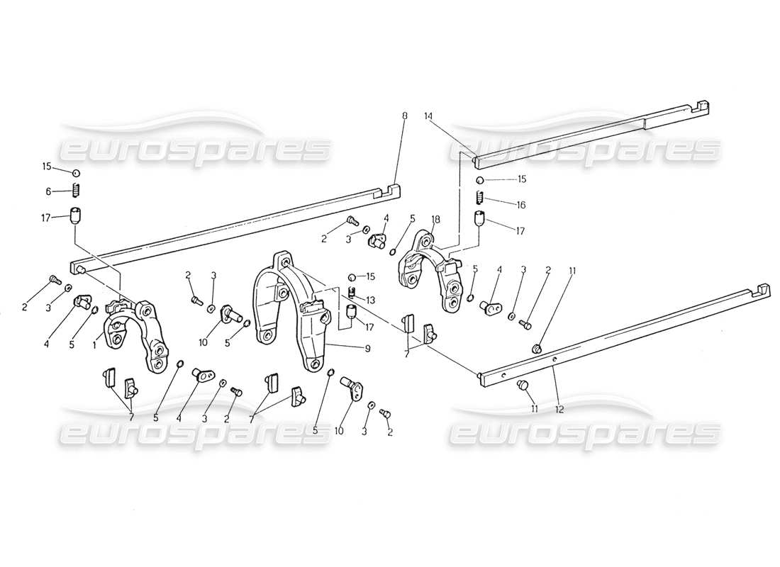 Maserati Karif 2.8 Getriebe – Innensteuerung Teildiagramm