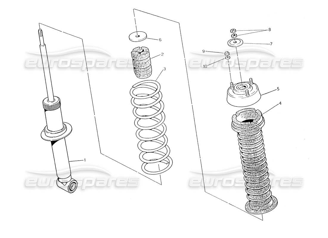 Maserati Karif 2.8 Hinterer Stoßdämpfer Teildiagramm