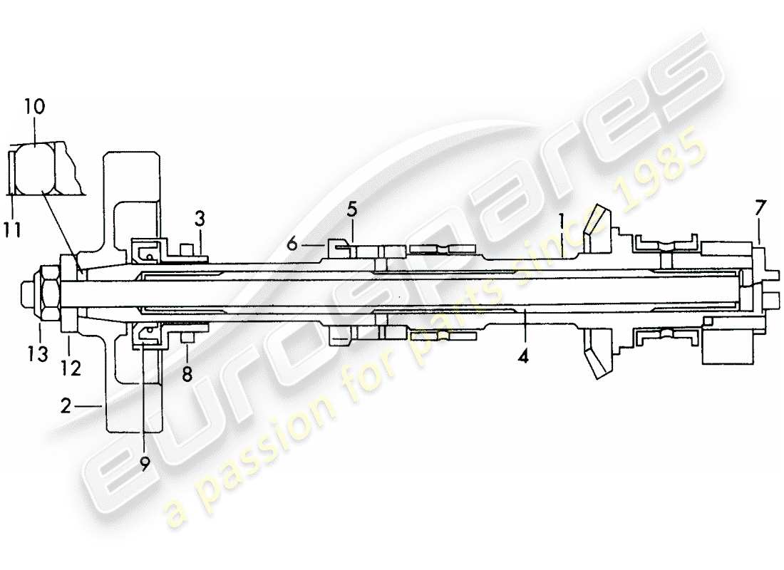 Porsche 356B/356C (1964) CAMSHAFT - AND - FLYWHEEL WEIGHTS - INTAKE - CYLINDER - 1 + 2 Teildiagramm