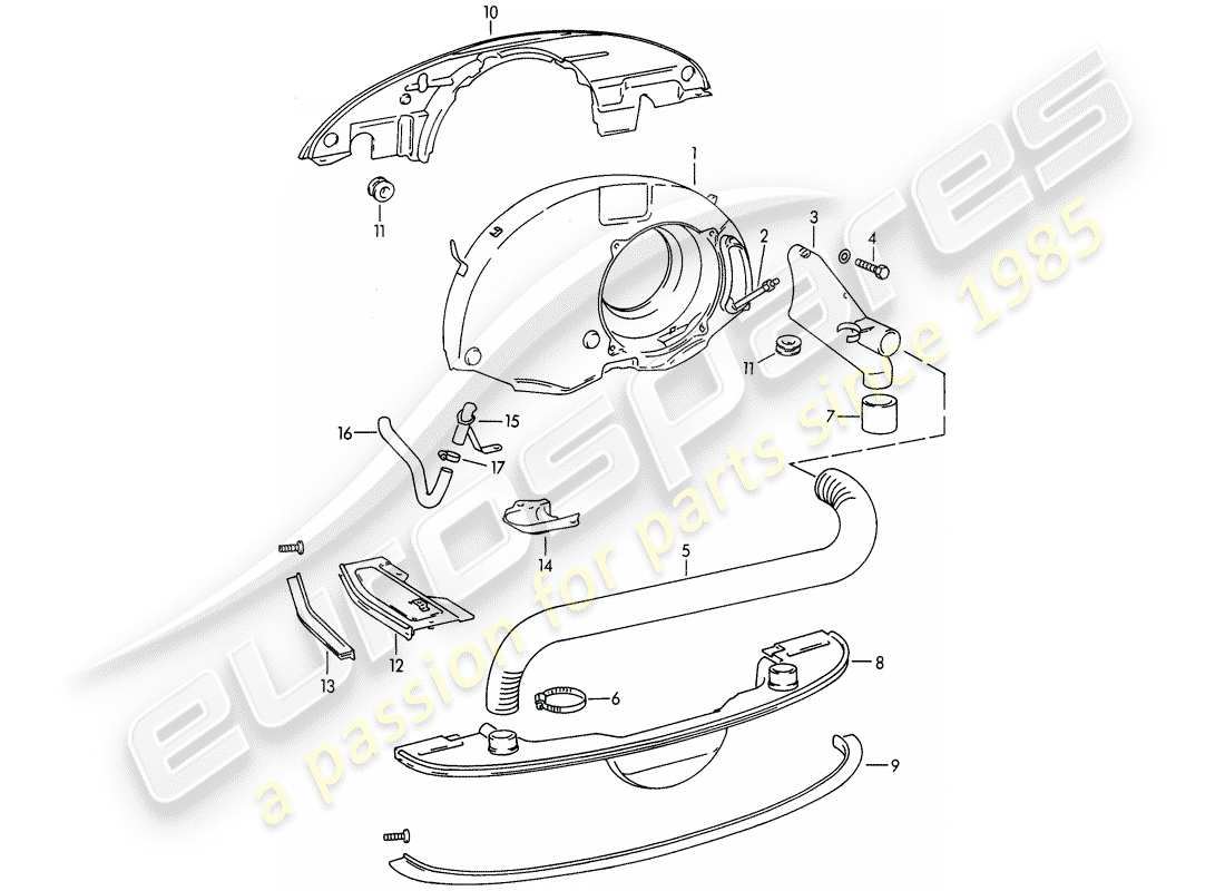 Porsche 356B/356C (1964) LUFTKÜHLUNG – HEIZUNG – NEUES DESIGN Teildiagramm