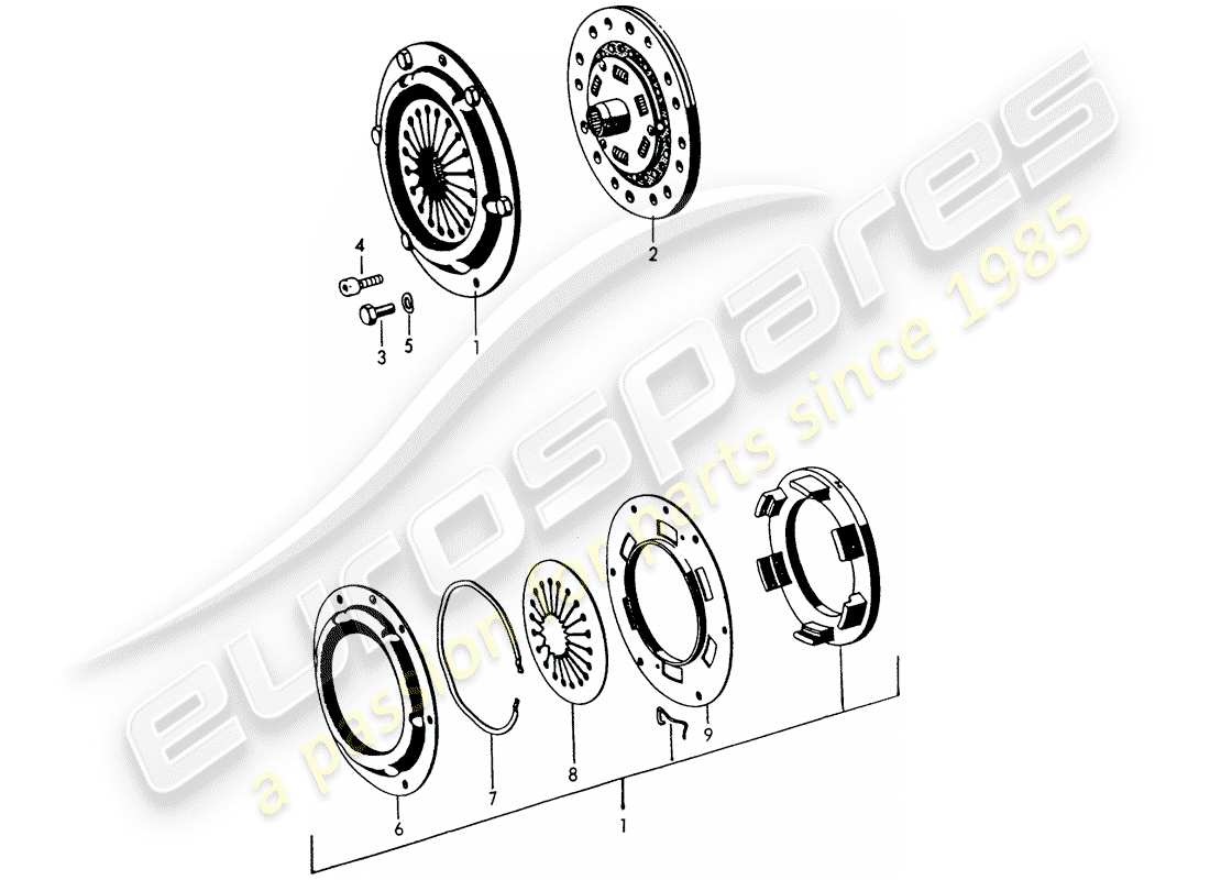 Porsche 356B/356C (1964) Kupplung Teildiagramm