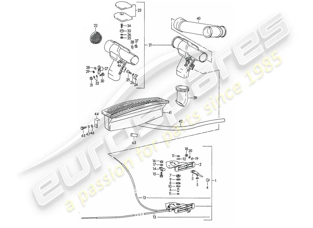 Porsche 356B/356C (1964) Belüftung Teildiagramm