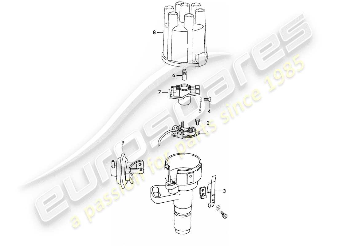 Porsche 911 (1972) VERTEILER - - MARELLI - - D - MJ 1972>> Teildiagramm