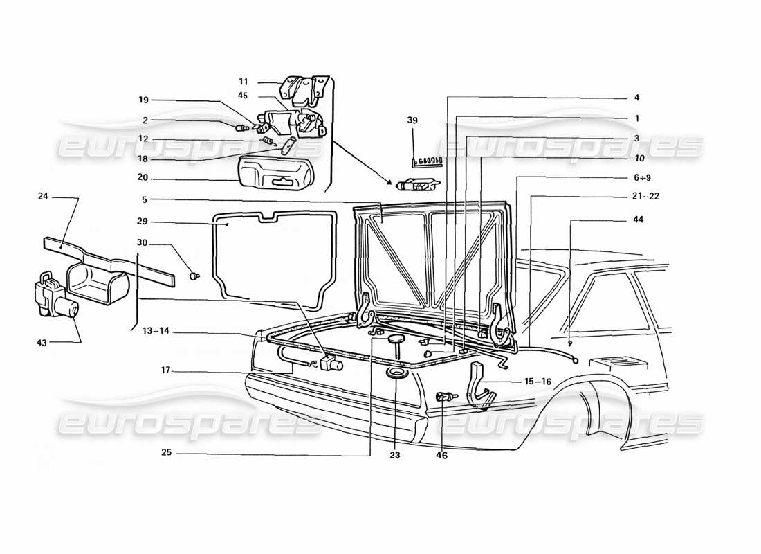 Ferrari 412 (Karosserie) Kofferraumdeckel hinten Teilediagramm