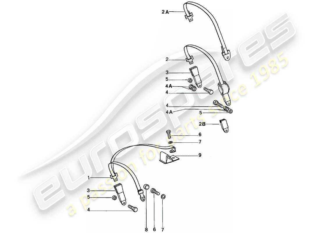 Porsche 911 (1978) SICHERHEITSGURT Teildiagramm