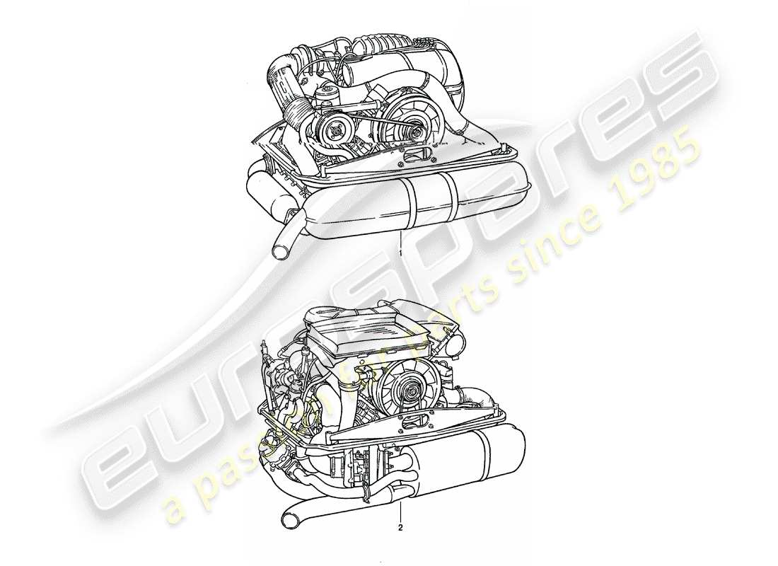 Porsche 911 (1980) Austauschmotor Teildiagramm