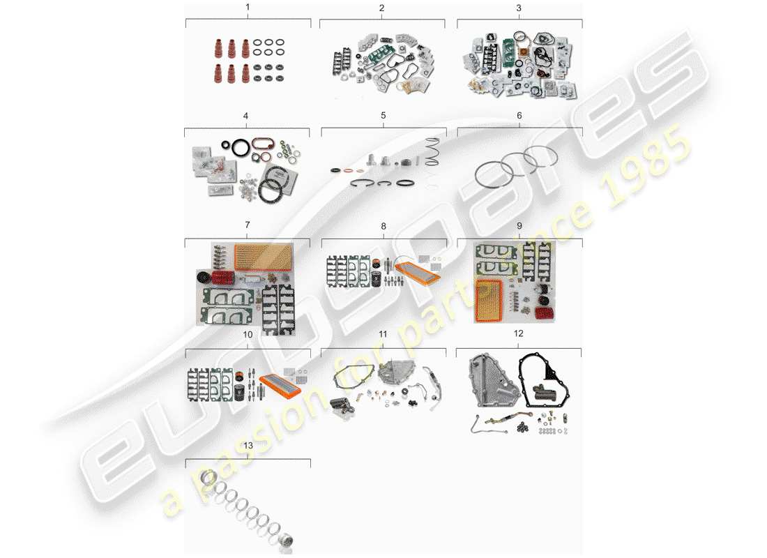 Porsche 911 (1980) WARTUNGSSATZ - DICHTUNGSSATZ - REPARATURSATZ Teildiagramm