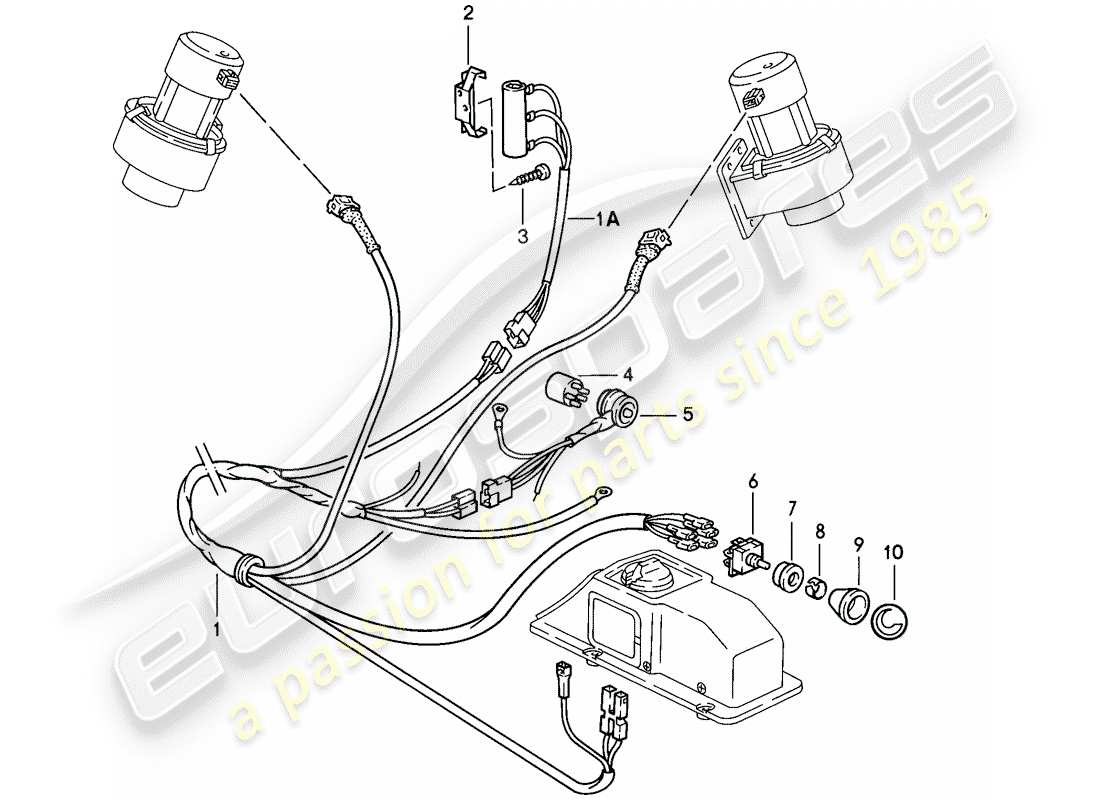 Porsche 911 (1986) HEIZSYSTEM 2 Teildiagramm