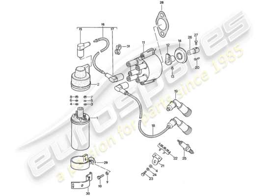 a part diagram from the Porsche 944 (1984) parts catalogue