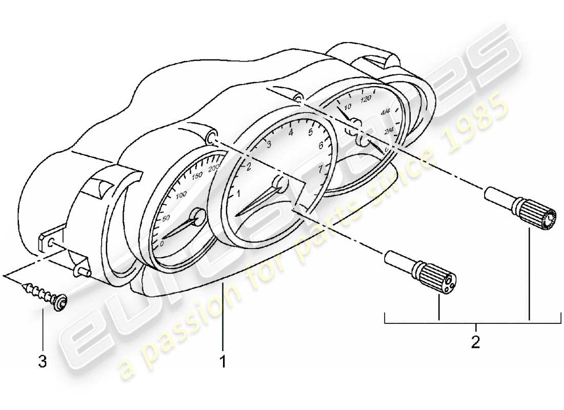 Porsche Boxster 986 (1997) INSTRUMENTEN-CLUSTER – VOLLSTÄNDIG - D - MJ 2001>> Part Diagram