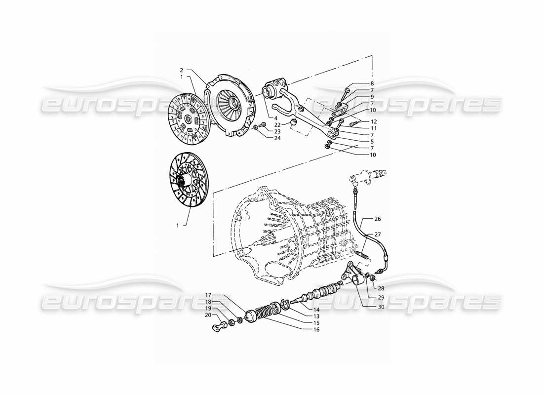 Maserati QTP. 3.2 V8 (1999) Kupplung Teilediagramm