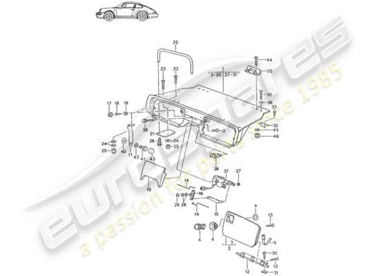 a part diagram from the Porsche Seat 944/968/911/928 (1991) parts catalogue