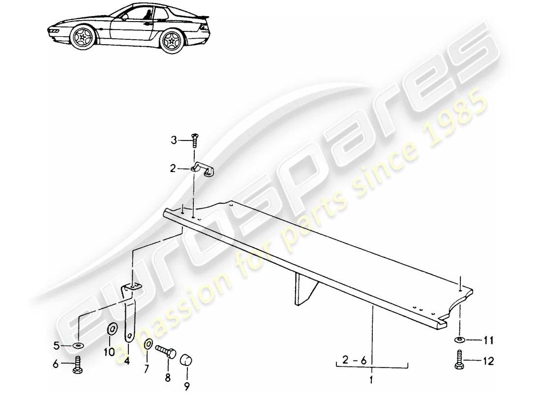 Porsche Seat 944/968/911/928 (1992) HINTERER GEPÄCKKLEBER – KOMPLETT – D – MJ 1993>> – MJ 1994 Teildiagramm