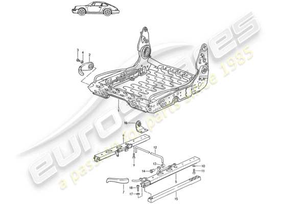 a part diagram from the Porsche Seat 944/968/911/928 (1994) parts catalogue