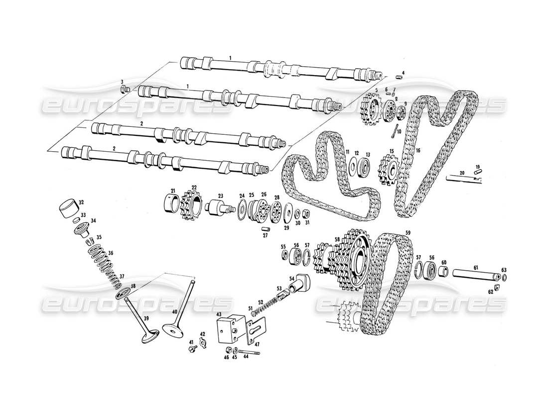 Maserati Indy 4.2 Zeitliche Koordinierung Teilediagramm