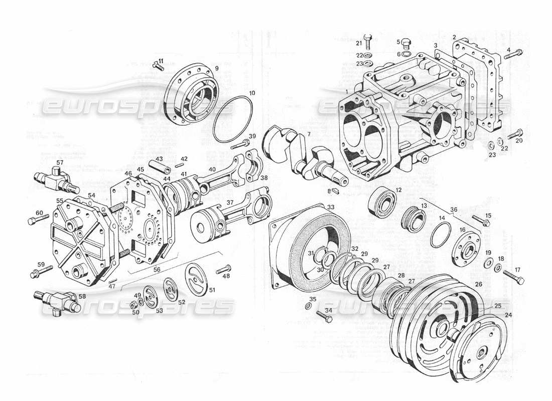 Maserati Indy 4.2 Klimakompressor Teilediagramm