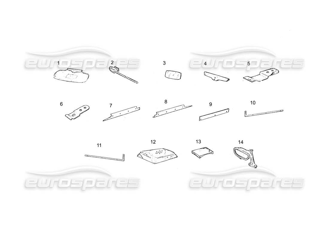 Ferrari 250 GT (Karosserie) Beschläge (Fortsetzung) Teilediagramm