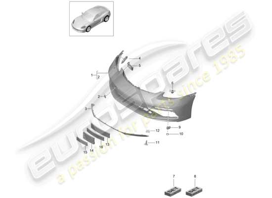 a part diagram from the Porsche 718 Cayman (2018) parts catalogue