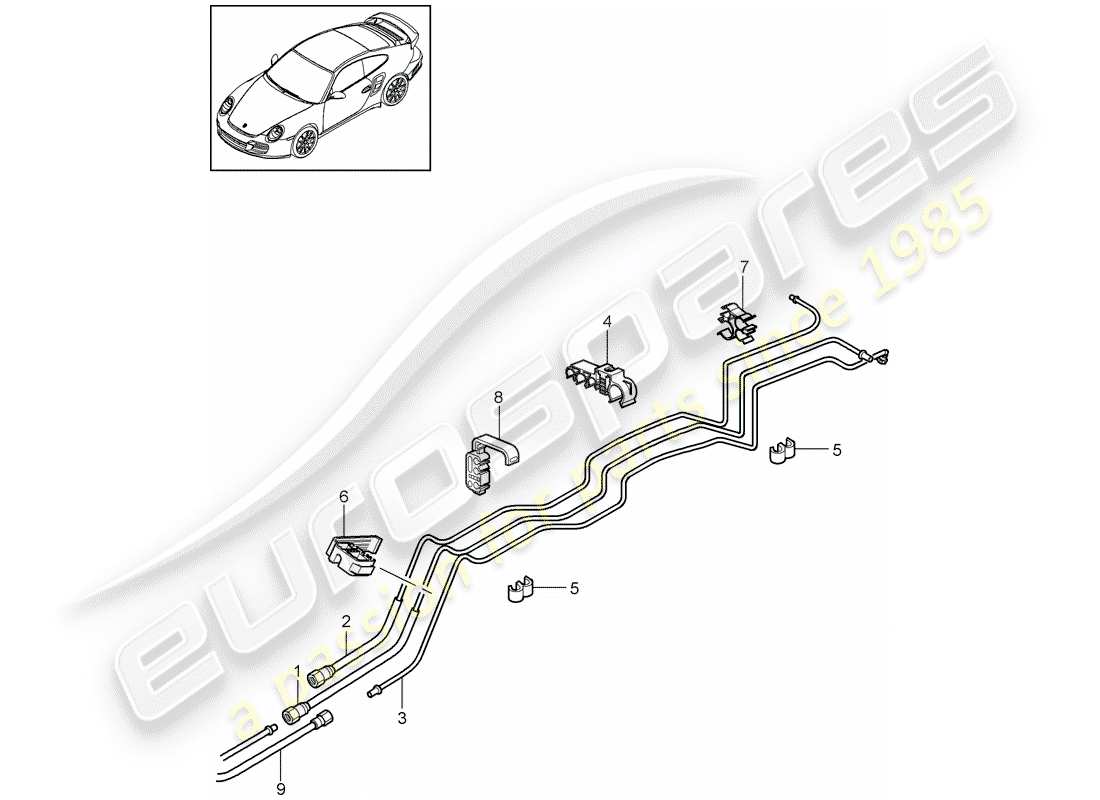 Porsche 911 T/GT2RS (2013) Kraftstoffsystem Teildiagramm
