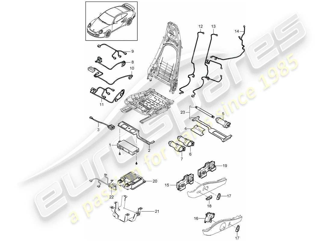 Porsche 911 T/GT2RS (2013) Kabelbäume Teildiagramm