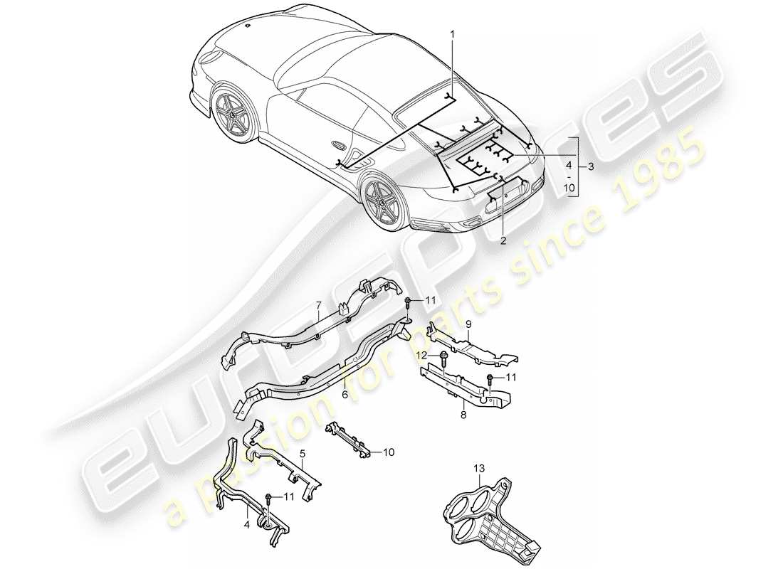 Porsche 911 T/GT2RS (2013) Kabelbäume Teildiagramm