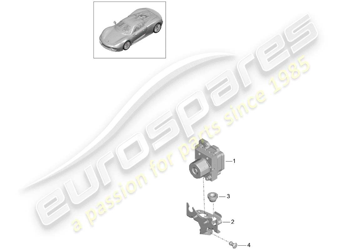 Porsche 918 Spyder (2015) Hydraulikeinheit Teilediagramm