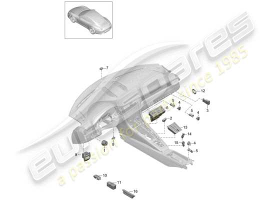 a part diagram from the Porsche 991 (2012) parts catalogue