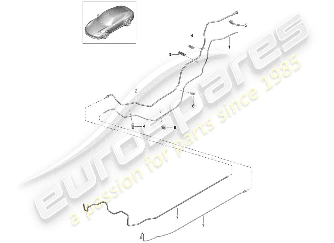 Porsche 991 (2014) Kraftstoffsystem Teildiagramm