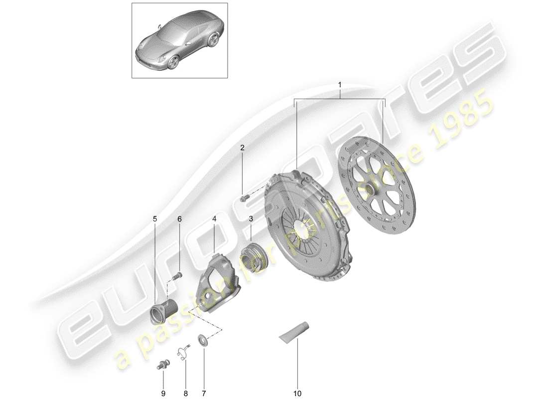 Porsche 991 (2014) Kupplung Teildiagramm