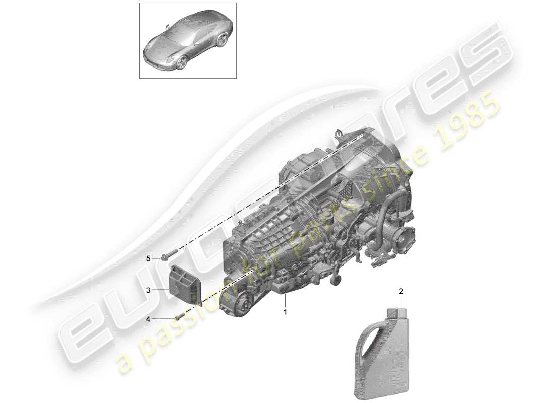 Porsche 991 (2014) Schaltgetriebe Teildiagramm