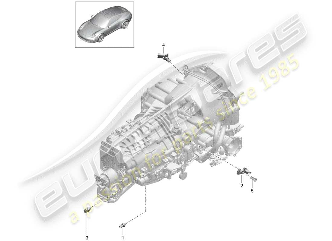Porsche 991 (2014) Schaltgetriebe Teildiagramm