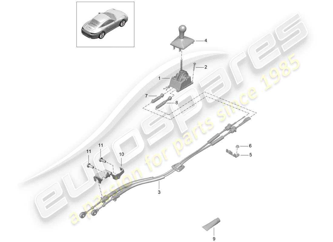 Porsche 991 (2014) Getriebesteuerung Teildiagramm