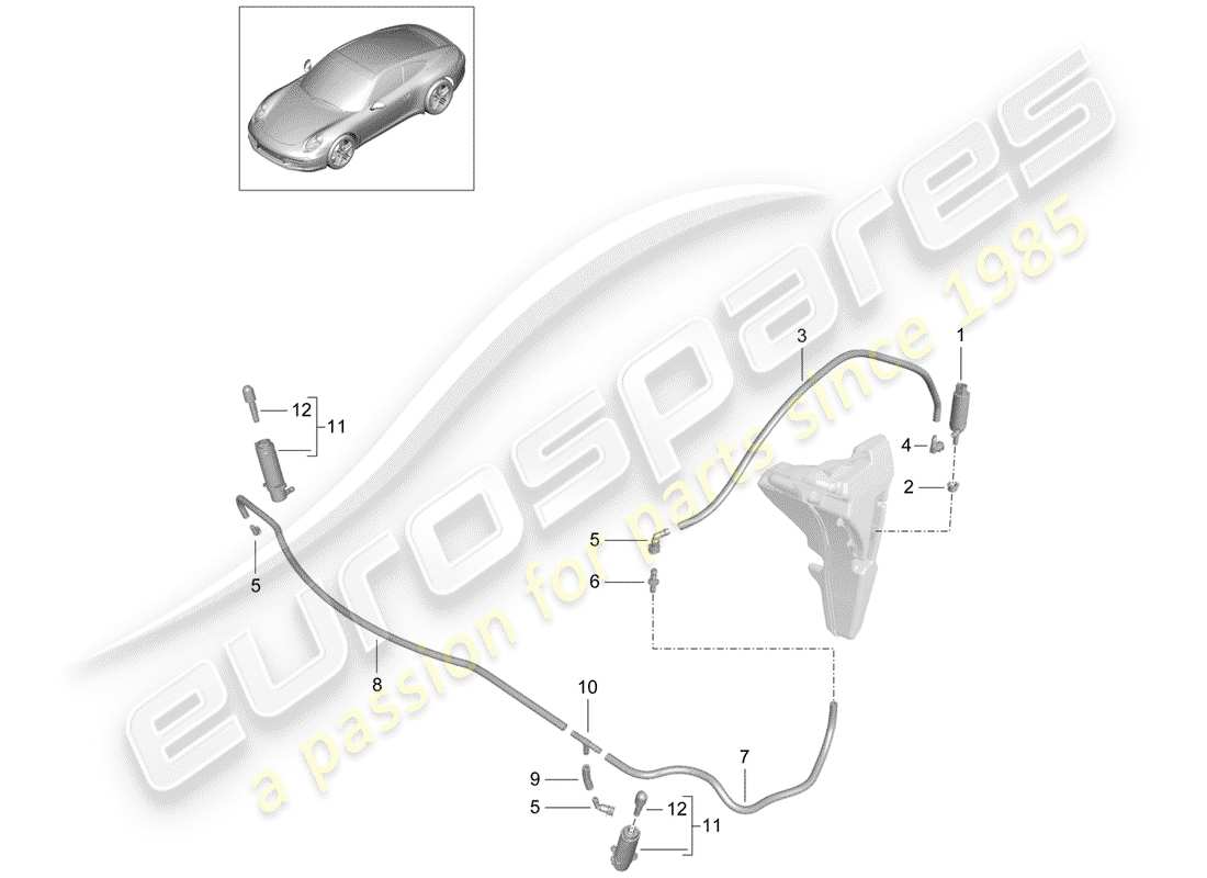 Porsche 991 (2014) Scheibe Teildiagramm