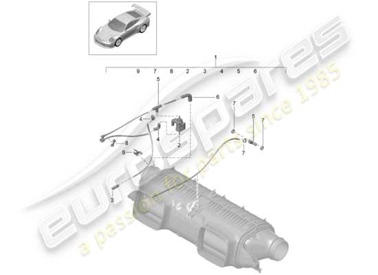 a part diagram from the Porsche 991 Turbo (2017) parts catalogue