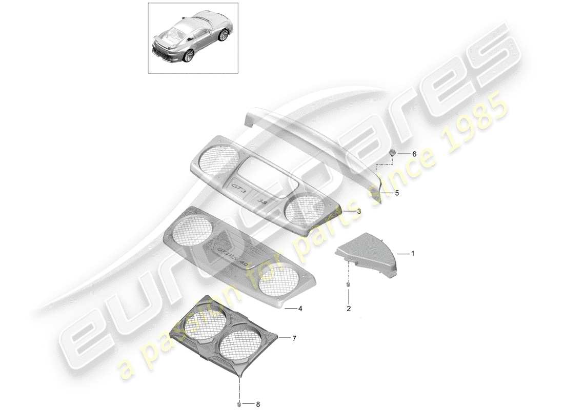 Porsche 991R/GT3/RS (2014) Beschichtung Teildiagramm