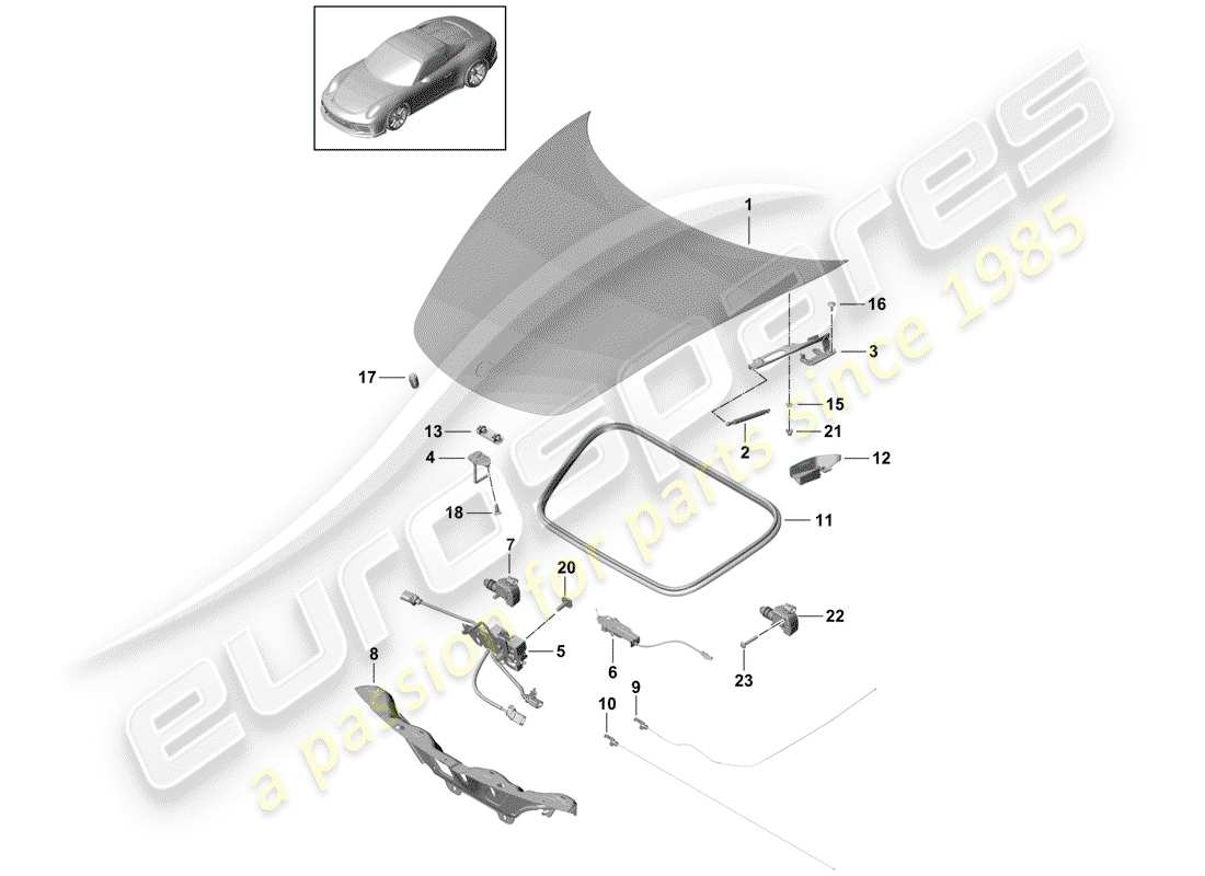 Porsche 991R/GT3/RS (2014) HAUBE Teildiagramm